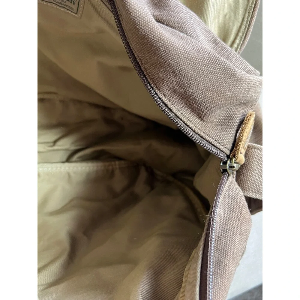 Vintage LL Bean Brown Canvas Leather Trim Messenger Field Bag LLB#0AMN7